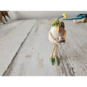 Dept 56 Patricia Brewster egg mini ornament as is lady Easter decor chick